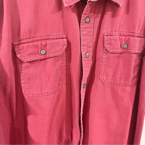 Wrangler comfort flex button front casual shirt men’s size 2XL burgundy - Picture 2 of 7